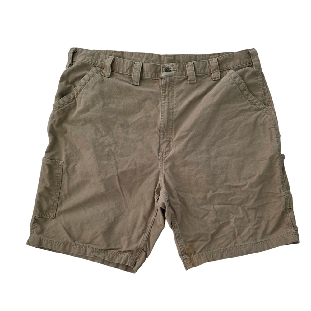 Carhartt B147 DKH Mens 44 Khaki Canvas Carpenter Shorts Original Fit Brown